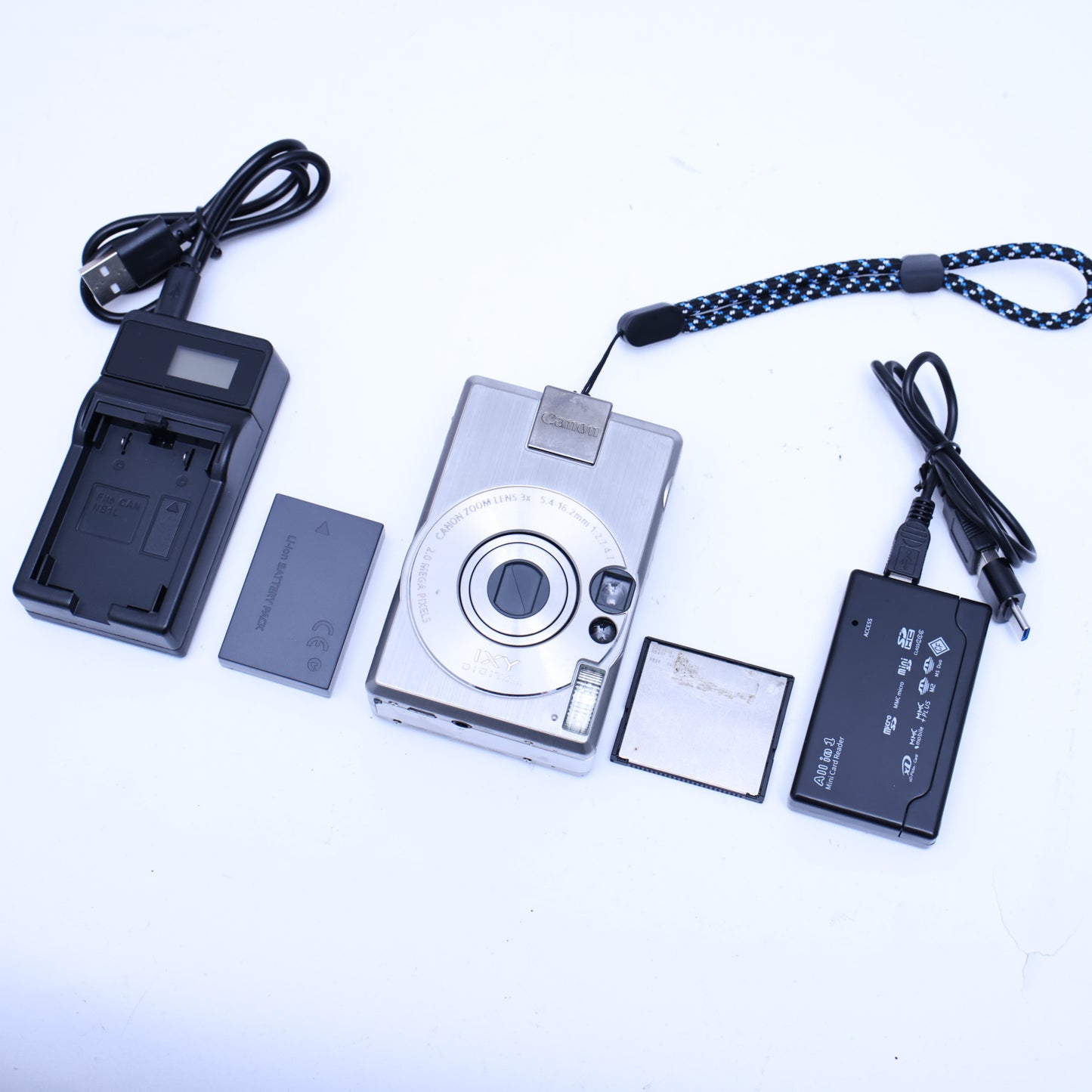 ［スマホ転送セット］Canon IXY Digital 300a コンデジ コンパクトデジタルカメラ メモリーカード等付